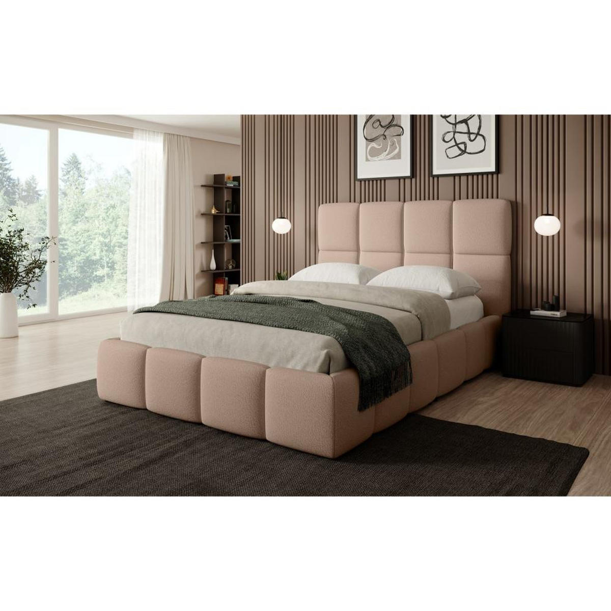 POLSTERBETT Nostro mit Bettkasten 160x200 cm hellbraun - Hellbraun/Schwarz, Textil (160/200cm) - Beautysofa