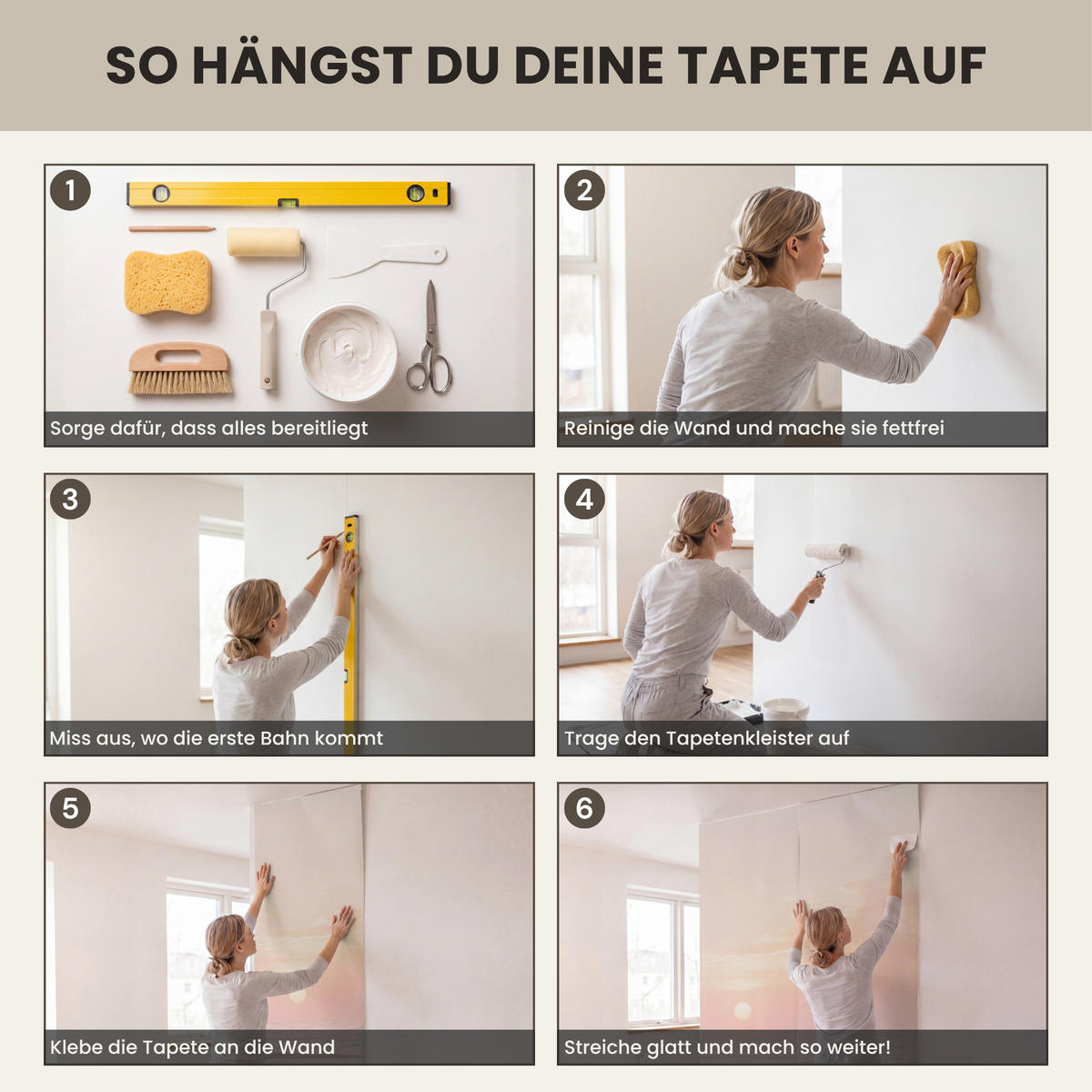 TAPETE - Sonne - Strand - Rosa - 100x260 cm - Hellrosa, Papier (100/260cm) - OnlyWow