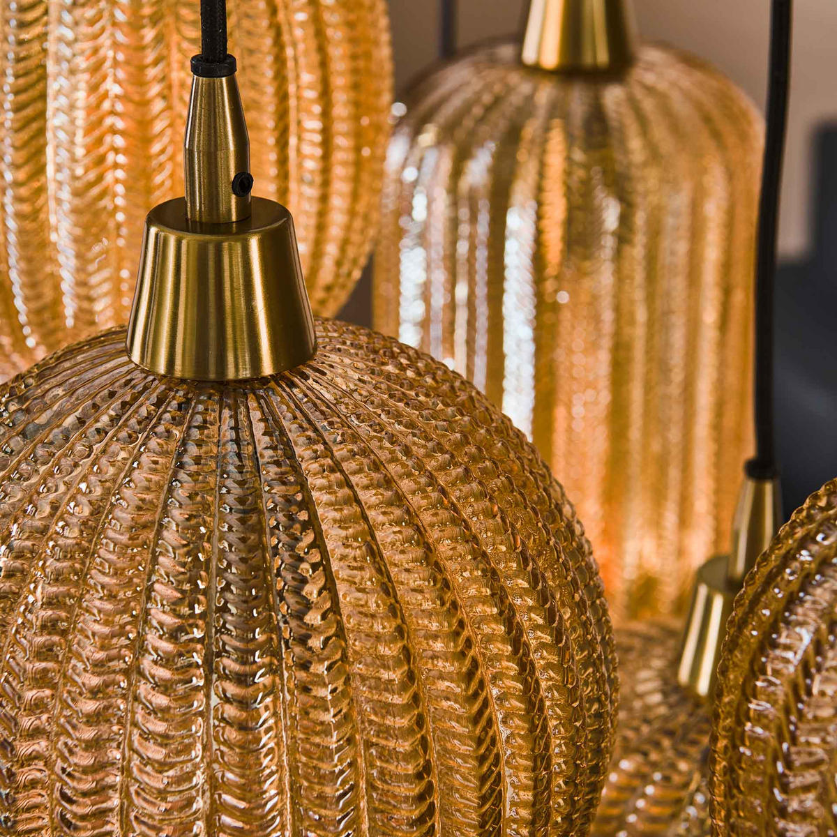 HÄNGELEUCHTE Vmix Orange 38/95/ 150 cm - Orange, Glas (38/95/150cm) - Hoyz Collection