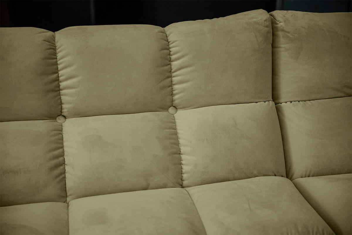 ECKSOFA VIVIEN Grün Velvet - Schwarz/Olivgrün, Kunststoff/Textil (290/178cm) - KAWOLA