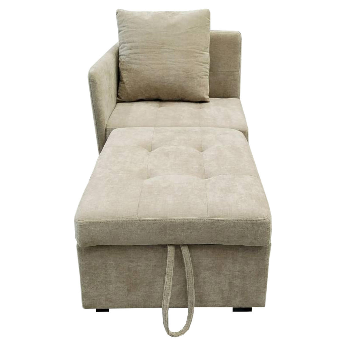 SCHLAFSOFA 177/68/65 cm Beige mit Verstellbare Rückenlehne - Beige, Textil (177/65/68cm) - Oxeza