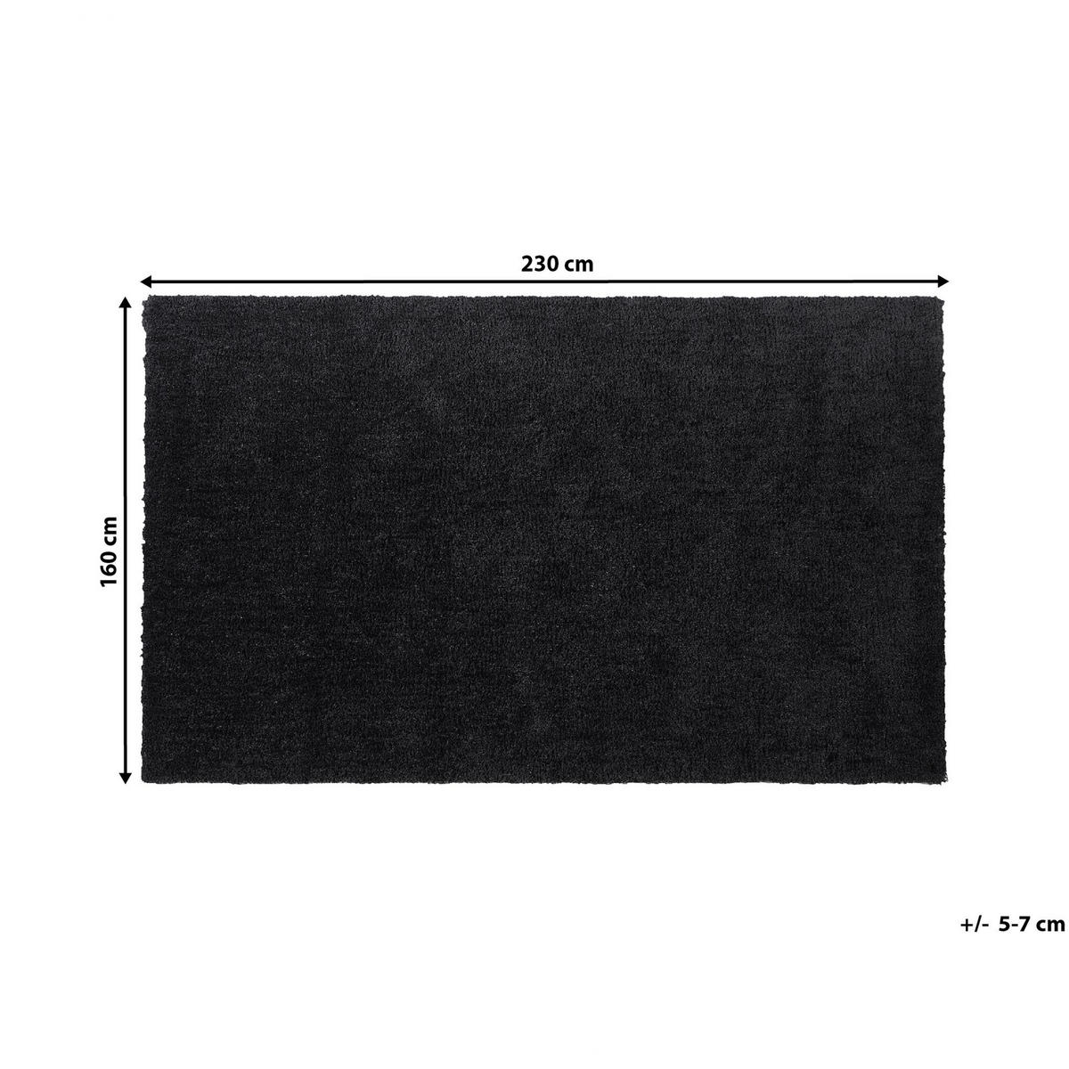 SHAGGY-TEPPICH Demre 230/160 cm - Schwarz, Kunststoff (160/230cm) - Beliani