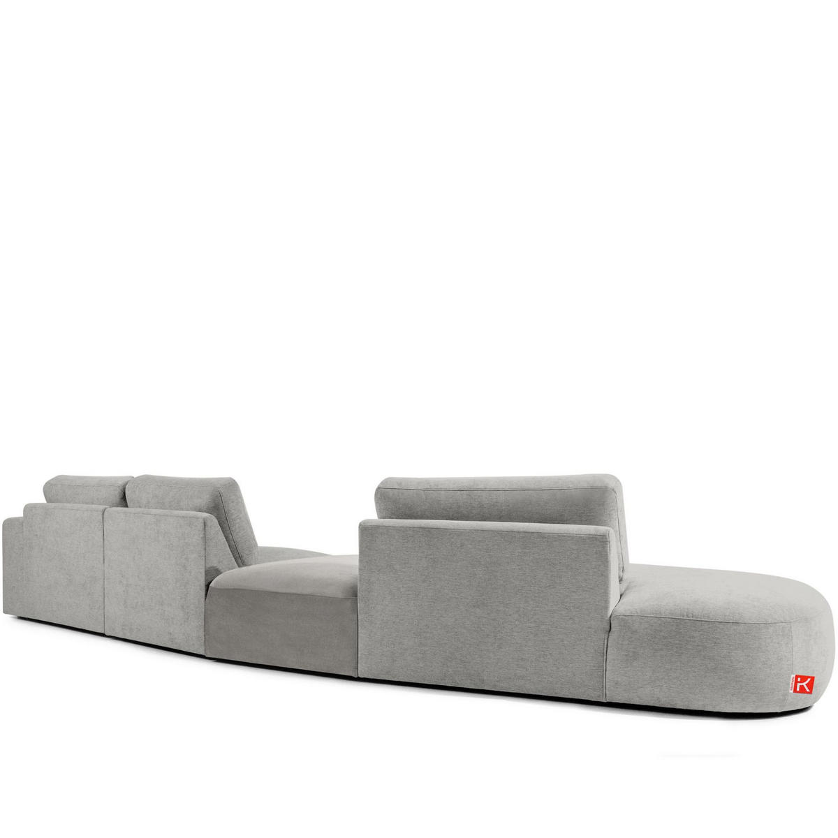 5-SITZER ECKSOFA ZUCCO Chenille links, Steingrau - Greige, Textil (430/84/105cm) - KONSIMO®