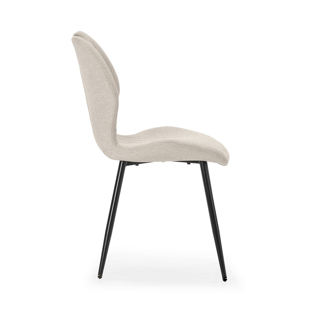 ESSZIMMERSTUHL Muli Beige 48/58/86 cm 4er-Set - Beige/Schwarz, Textil (58/86/48cm) - Calicosy