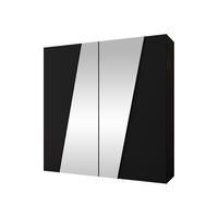DREHTÜRENSCHRANK Zen 2L 200 cm - Schwarz, Holzwerkstoff/Kunststoff (200/202/50cm) - MIRJAN24