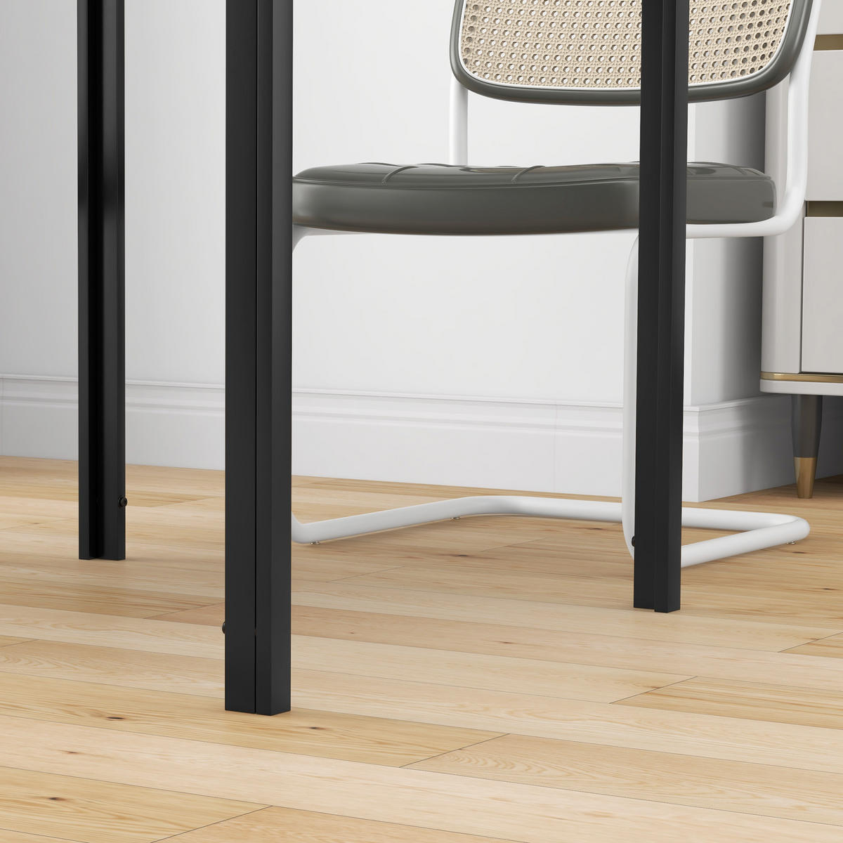 ESSTISCH für 4 Personen, 75 x 75 x 75 cm, Schwarz - Schwarz, Metall (75/75/75cm) - HOMCOM