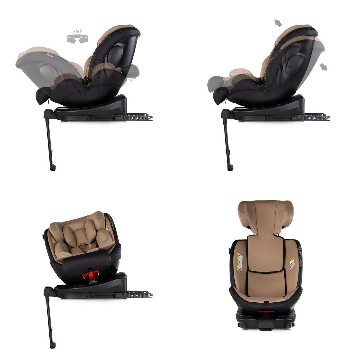 KINDERSITZ Hypnotic Plus beige i-Size (40-150cm) Stützfuß Isofix Gurt SPS - Beige, Kunststoff (45/77/52cm) - Chipolino
