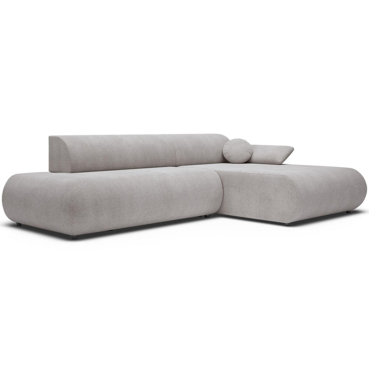 ECKSOFA Armone Hellgrau Chenille - Hellgrau/Schwarz, Kunststoff/Textil (173.5/286cm) - Selsey