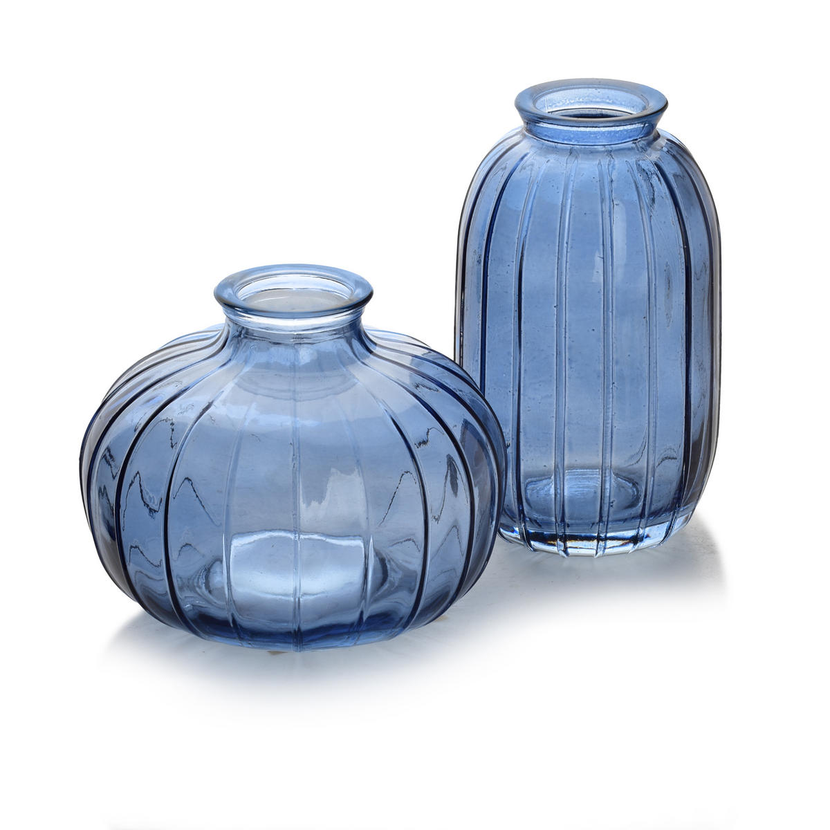 VASE SERENITE Blau 7/12cm Glas - Blau, Glas (12cm) - Mondex