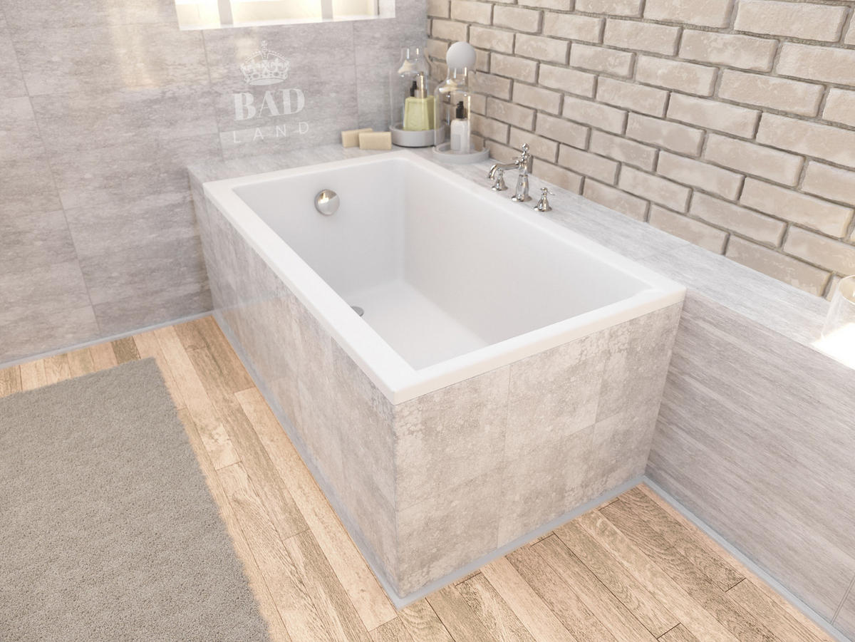 BADEWANNE Rechteck CAPRI 100/70 Ablauf & Füße - Weiß, Kunststoff (70/54.5/100cm) - bad land