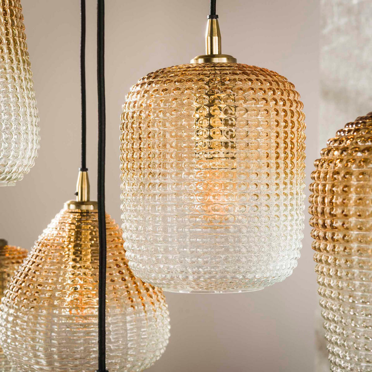HÄNGELEUCHTE Dot Beige 40/120/ 150 cm - Beige, Glas (40/120/150cm) - Hoyz Collection