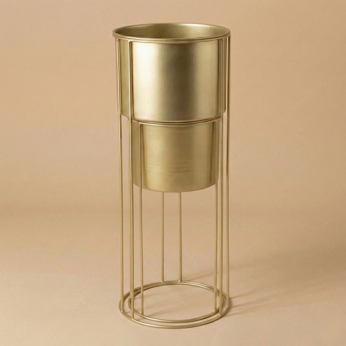 ÜBERTOPF-SET Osmos Gold 2er-Set - Goldfarben, Metall (21/58/21cm) - EDENIA