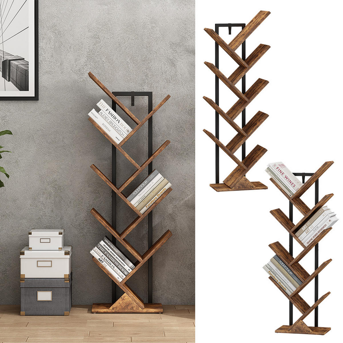 BÜCHERREGAL Fyrk Antikholz 40 x 116 cm - Eichefarben, Holzwerkstoff (40/116/20cm) - Vicco