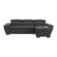 SCHLAFSOFA - 4 Personen - Leder - Anthrazitgrau - - Anthrazit, Leder (256/83/154cm) - Vente-Unique