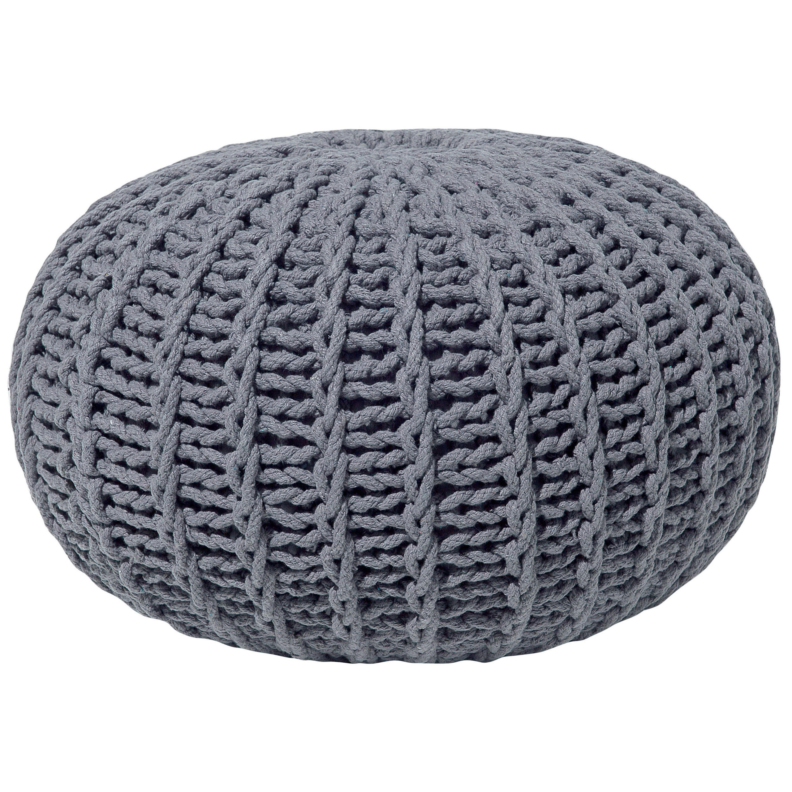 POUF Conrad 50/50/35 cm - Grau, Naturmaterialen/Textil (50/35/50cm) - Beliani