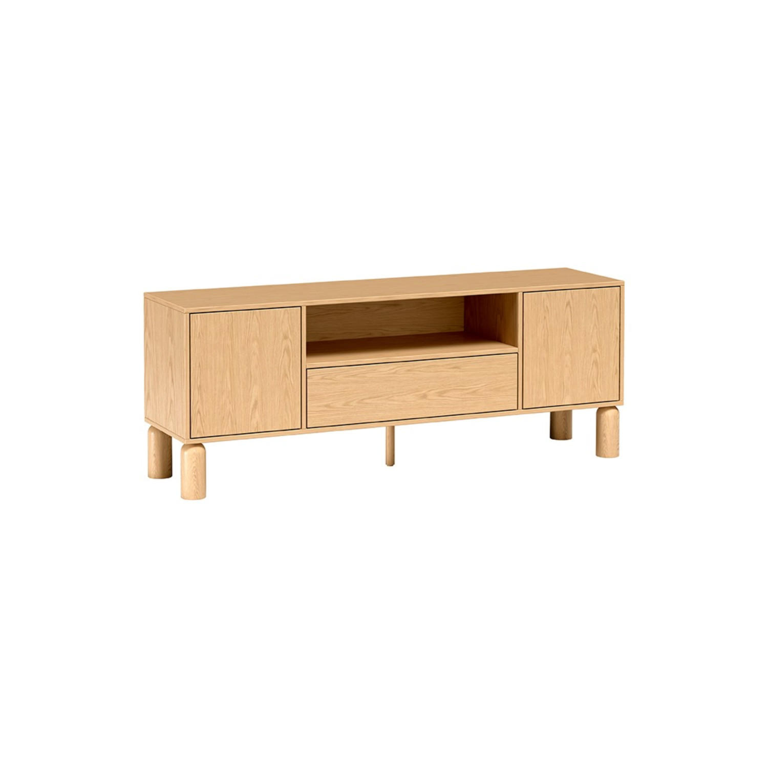 TV-LOWBOARD Sanden SN-6 160 x 61,6 x 40,6 cm Eiche Bookmatch - Eichefarben, Holz/Holzwerkstoff (160/61.6/40.6cm) - Koseto