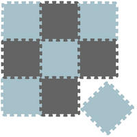 SPIELMATTE Baby Puzzlematte - 9er Set - 30x30 cm - Graublau/Grau - Grau, Kunststoff (30/30cm) - Littletom