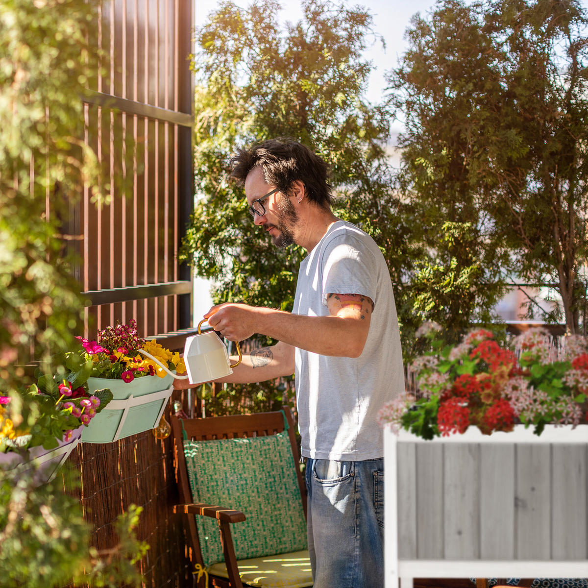 HOCHBEET - Multicolor, Holz/Kunststoff (74/80.5/38cm) - Relaxdays