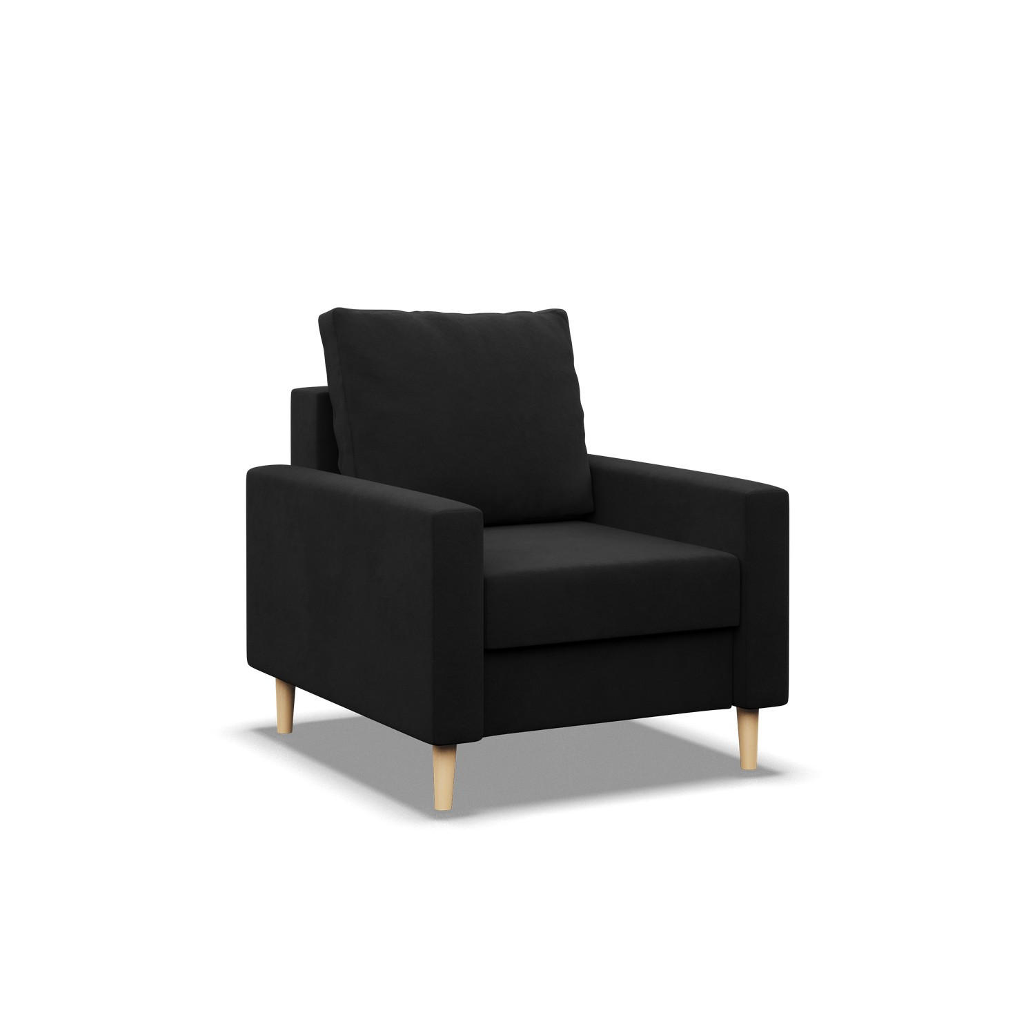 LOUNGESESSEL BLANK, BONELL, Schwarz - Schwarz, Textil (75/92/92cm) - Mebligo