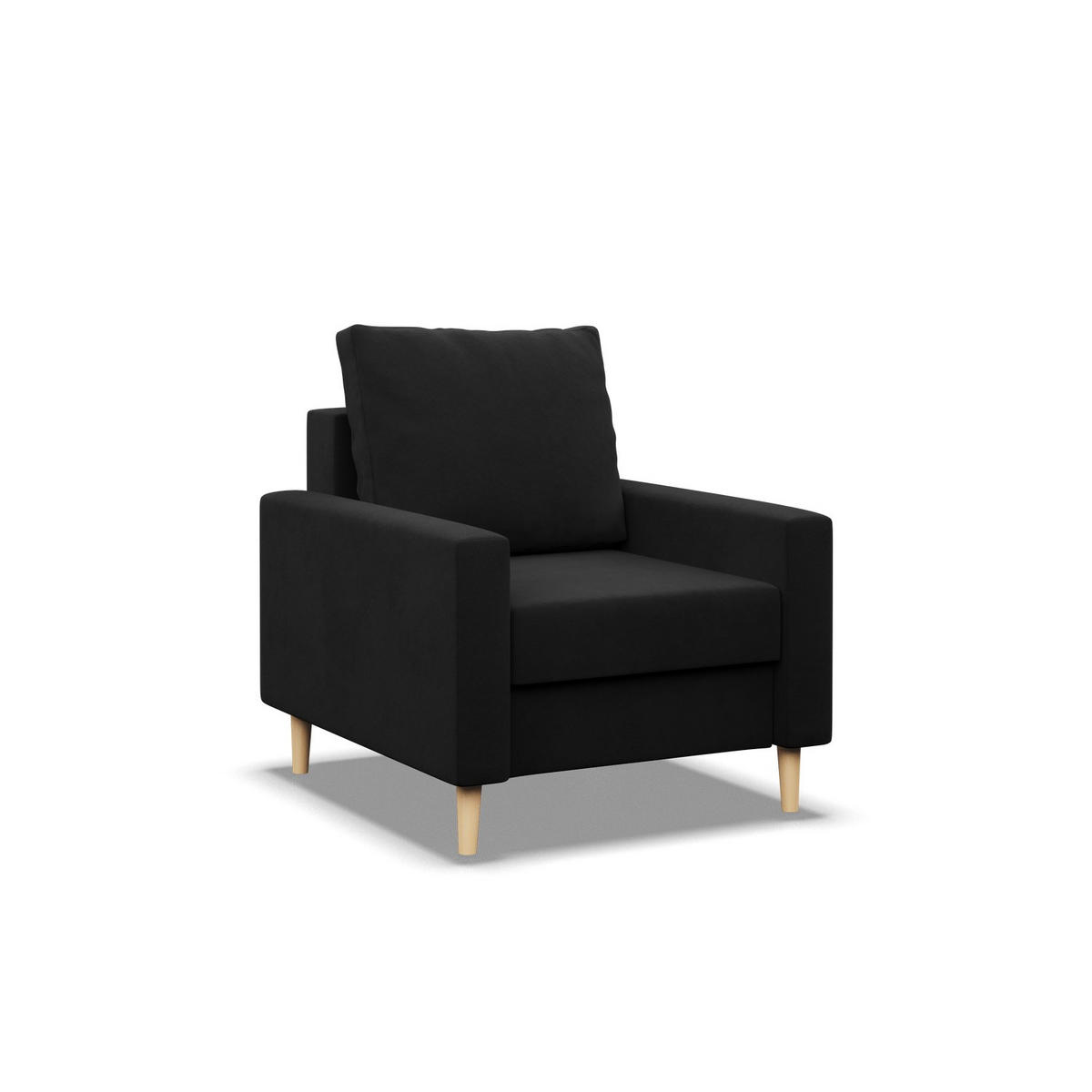 LOUNGESESSEL BLANK, BONELL, Schwarz - Schwarz, Textil (75/92/92cm) - Mebligo