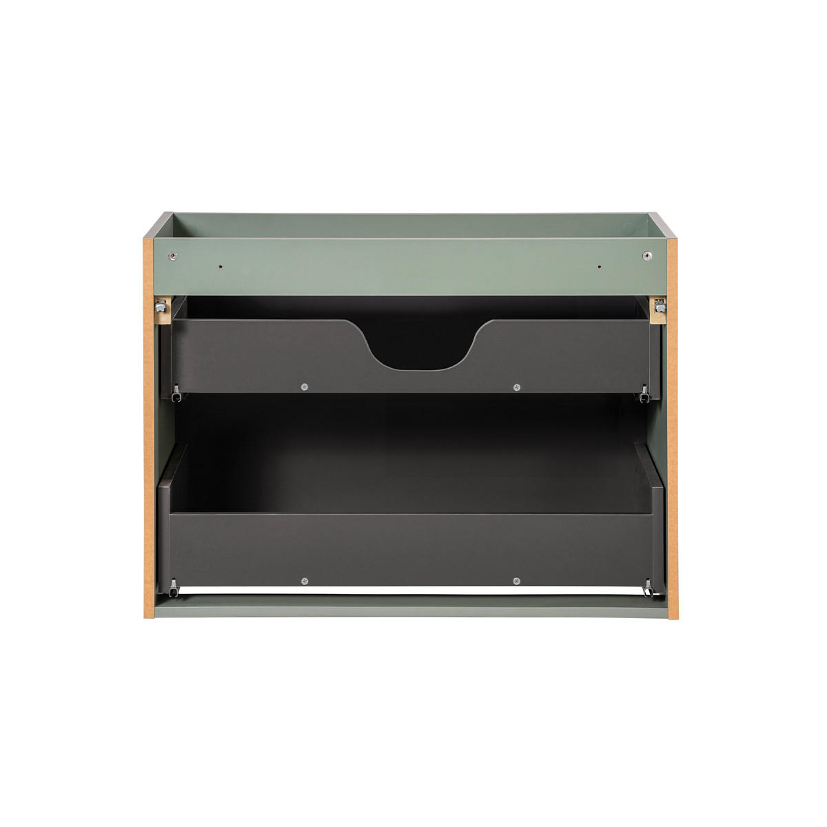 WASCHTISCHUNTERSCHRANK 100.4cm Jade Grün und Holz - Grün, Holzwerkstoff (100.4/59/40cm) - Petits-meubles