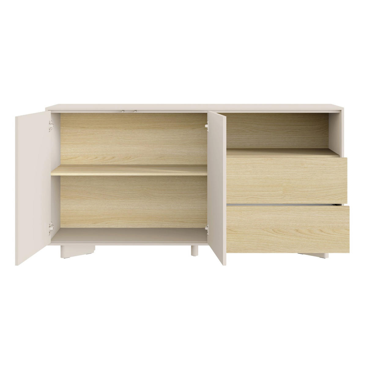 KOMODA Distria Kašmírově šedá 156 cm - šedohnědá, kompozitní dřevo (156/80/35cm) - Selsey