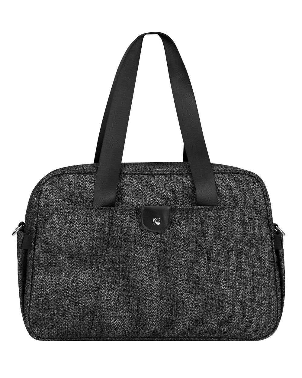 WICKELTASCHE Chelsea black Wickelunterlage, Thermofächer, Seitentaschen, Kinderwagenclips - Schwarz, Textil (30/16/44cm) - Kikka boo