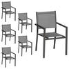 GARTENSTÜHLE Anthrazitgrau und Grau 6er-Set - Grau, Kunststoff (57/89.5/56.5cm) - Happy Garden