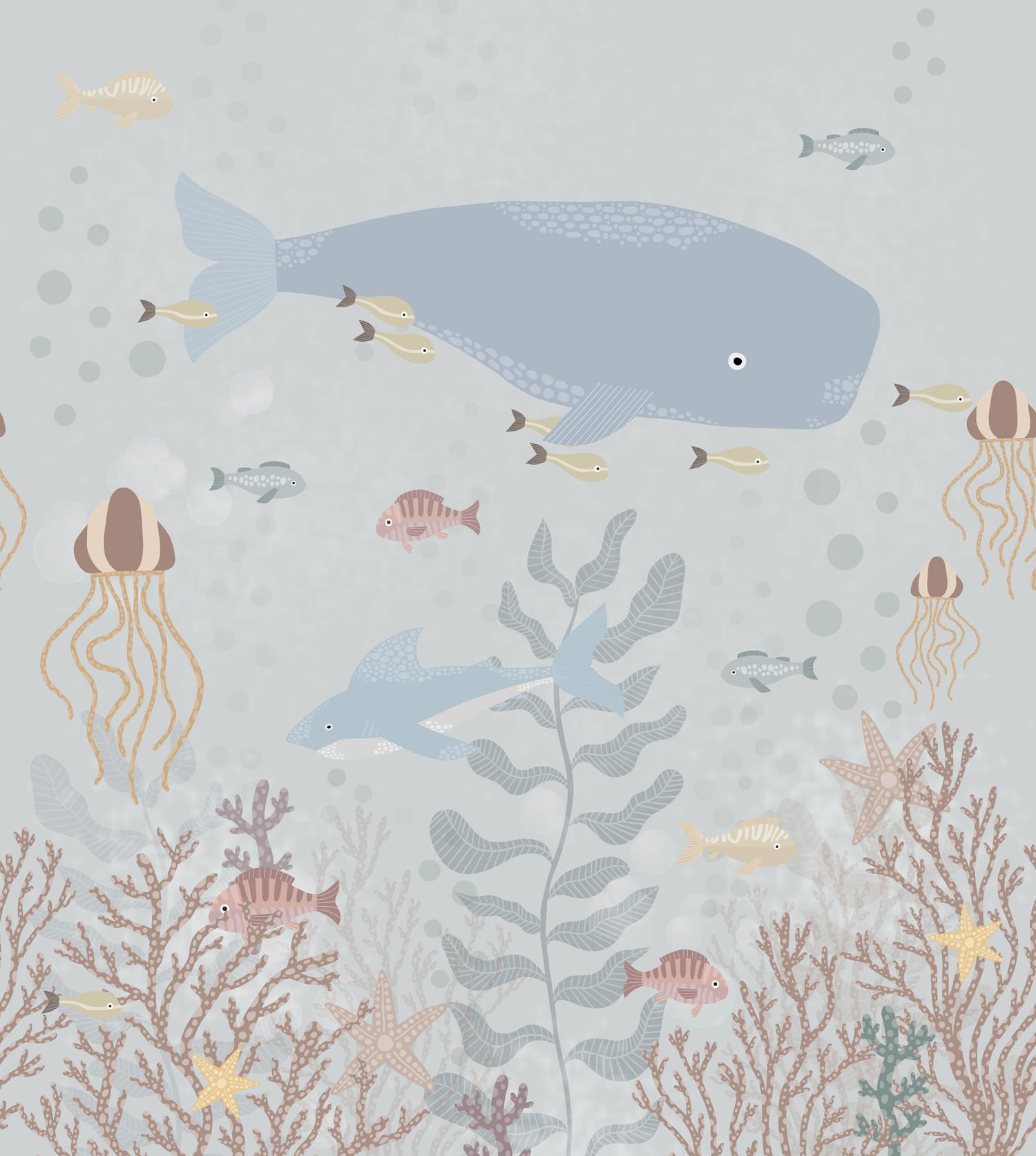 FOTOTAPETE Unterwasserwelt 250 x 279 cm - Blau, Papier (250/279cm) - ESTAhome