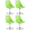 DREHSTUHL 4er Set Kunststoff grün - Chromfarben/Grün, Kunststoff/Metall (48/76/57cm) - CLP