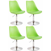 DREHSTUHL 4er Set Kunststoff grün - Chromfarben/Grün, Kunststoff/Metall (48/76/57cm) - CLP