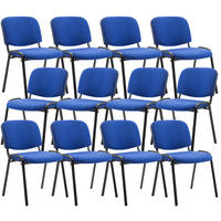 BESUCHERSTUHL 12er Set Stoff blau - Blau/Schwarz, Textil/Metall (53/83/53cm) - CLP