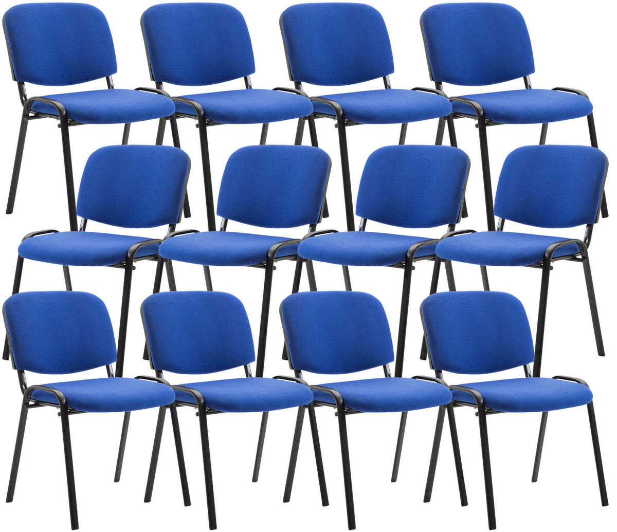 BESUCHERSTUHL 12er Set Stoff blau - Blau/Schwarz, Textil/Metall (53/83/53cm) - CLP