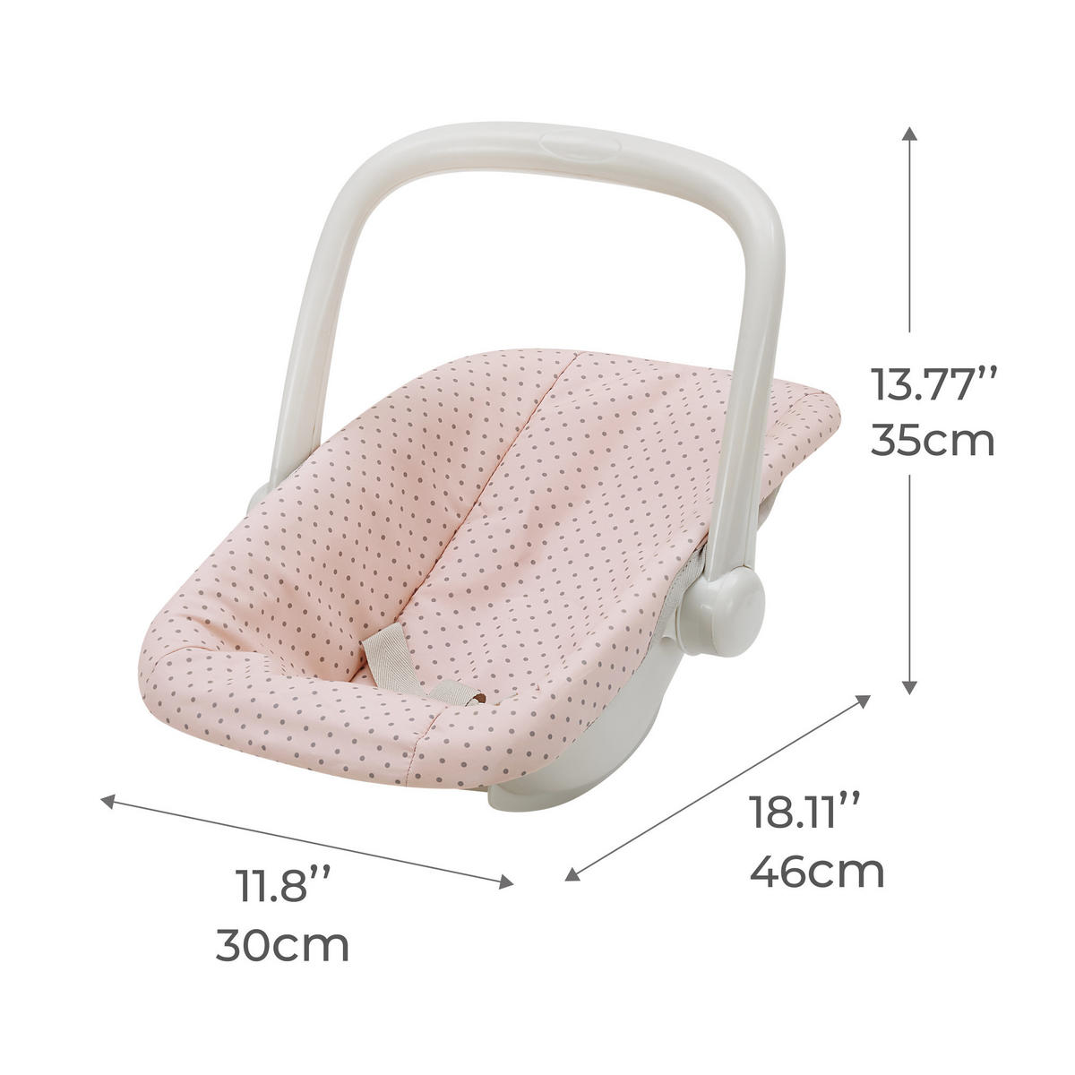 PUPPENTRAGE und Autositz-Set mit Tasche fuer Rollenspiel, Rosa, 35cm - Pink, Holzwerkstoff (30/35/46cm) - Teamson Kids