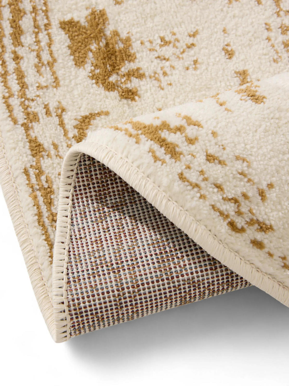 VINTAGE-TEPPICH Suki ø 160 cm rund - Gelb/Creme, Kunststoff (160/160cm) - benuta