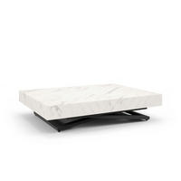 COUCHTISCH SANNA U - Weiß Hochglanz/Schwarz, Holzwerkstoff/Metall (80/120/27cm) - Meblini