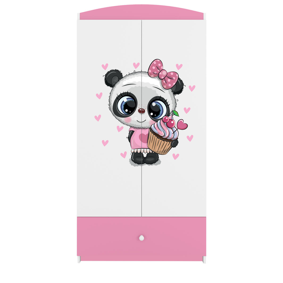 KINDERKLEIDERSCHRANK Panda 90/175/52 - Hellrosa, Holzwerkstoff (90/175/52cm) - Kocot Kids