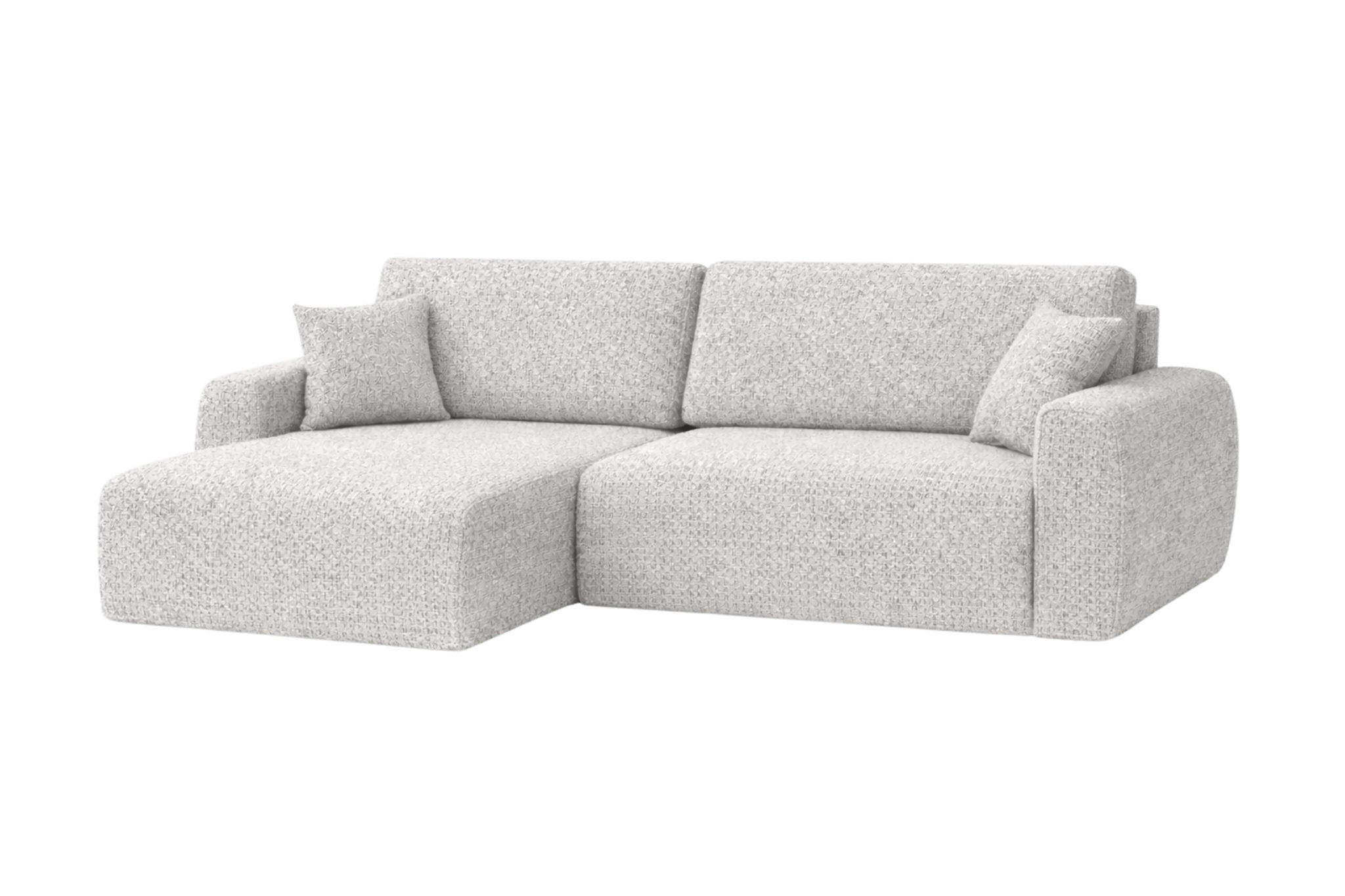 ECKSOFA Mit Schlaffunktion Ariel L, Chenille, Stoff Artico, Nata, Links - Beige, Holz (250/142cm) - Kaiser Möbel