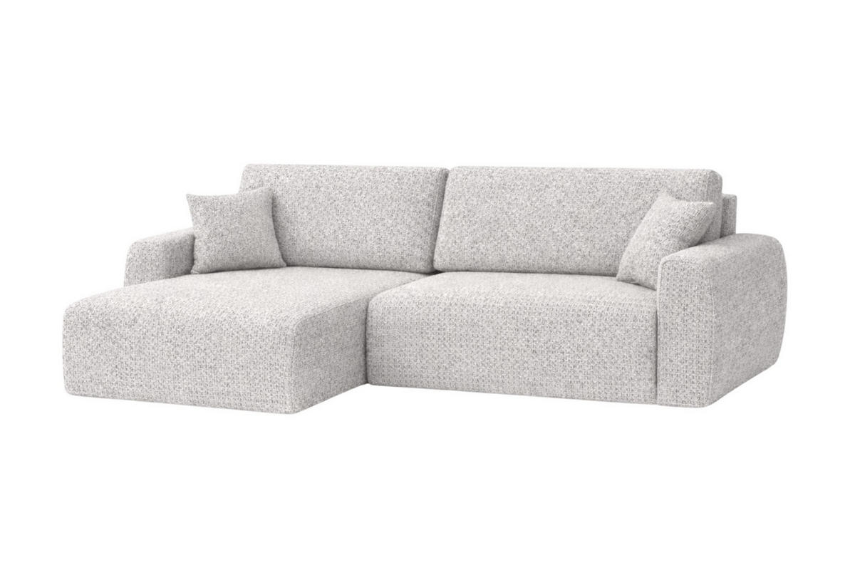 ECKSOFA Mit Schlaffunktion Ariel L, Chenille, Stoff Artico, Nata, Links - Beige, Holz (250/142cm) - Kaiser Möbel