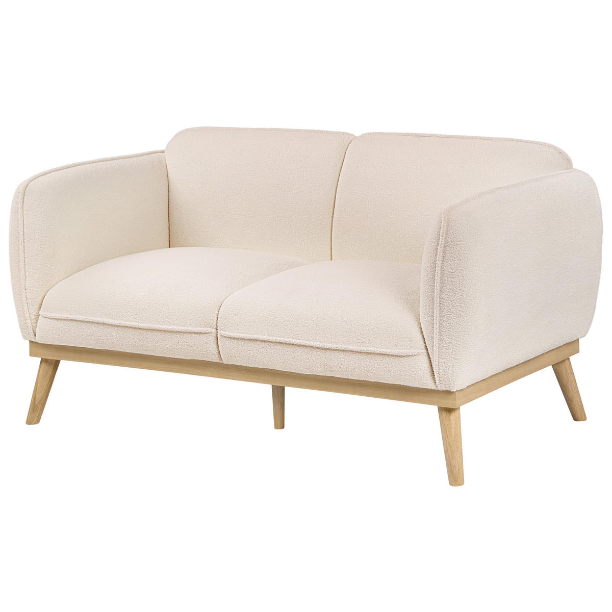 POHOVKA 2-místná Bouclé Světle béžová Ljung - světle hnědá, textil (160/82/82cm) - Beliani