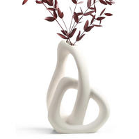 VASE 16 x 9 x 23 cm Keramik - Weiß, Keramik (9cm) - LIBRATON