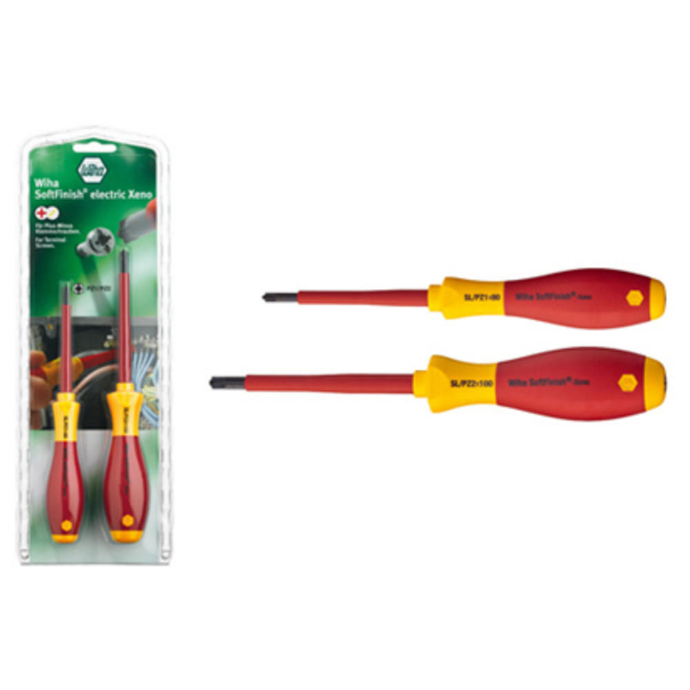 SOFTFINISH electric Xeno Schraubendrehersatz, 2-teilig, PH 1 & PH 2 - Multicolor, Kunststoff (285/110/51cm) - Wiha