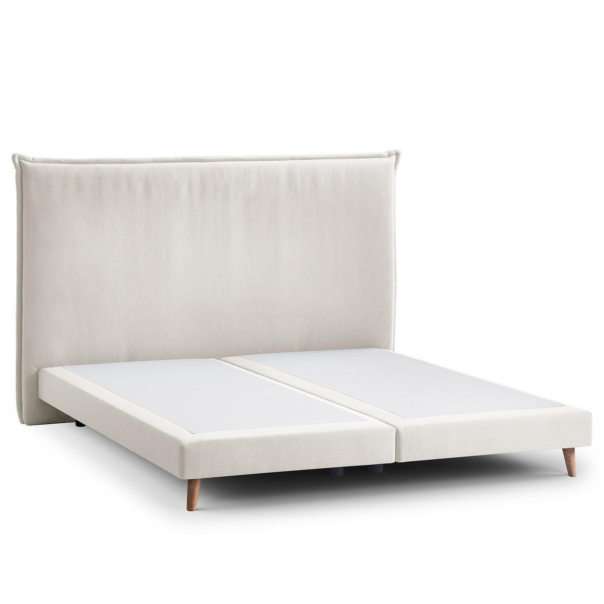 BOXSPRINGBETT - Klassisch - Platinfarben, Holz (180/200cm) - home24