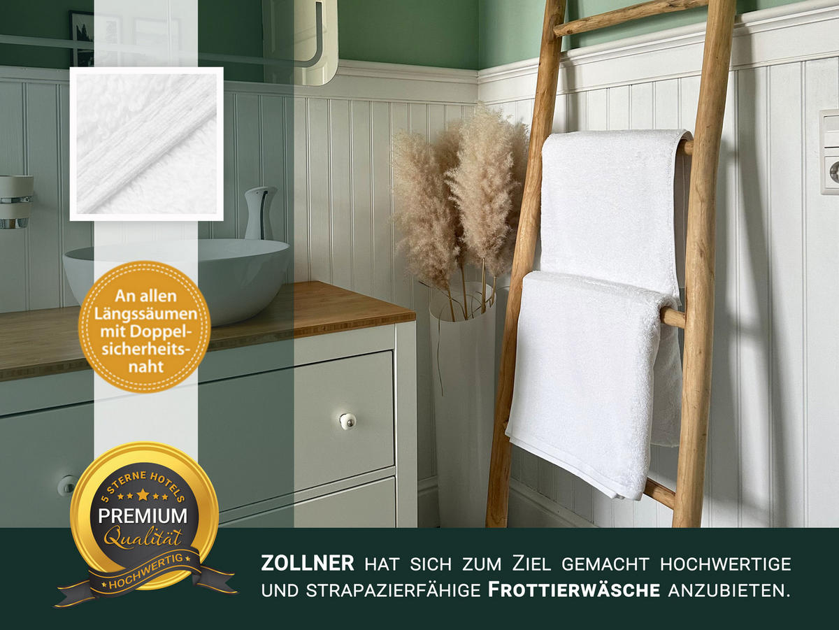 DUSCHTÜCHER, 2er-Set, 70x140 cm, 100% Baumwolle, Weiß - Weiß, Textil (70/140cm) - Zollner