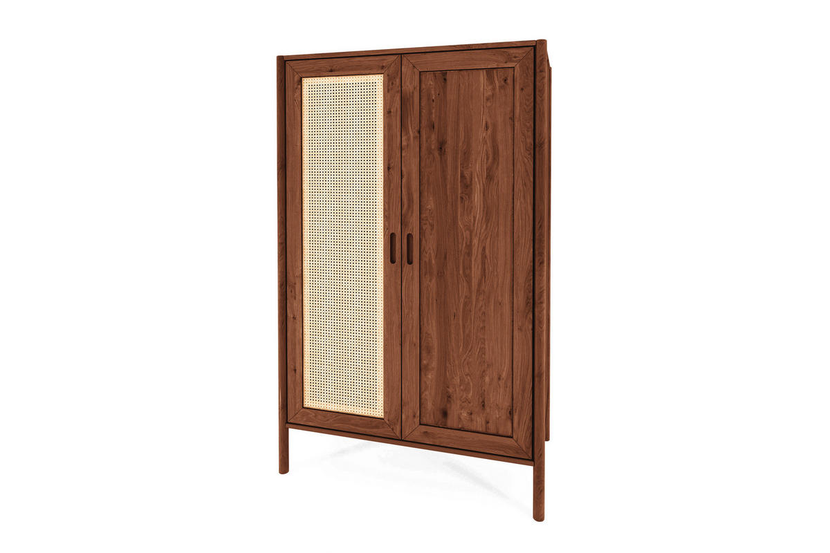 KLEIDERSCHRANK INA Wildeiche - Dunkelbraun, Holz (108/175/60cm) - byoak