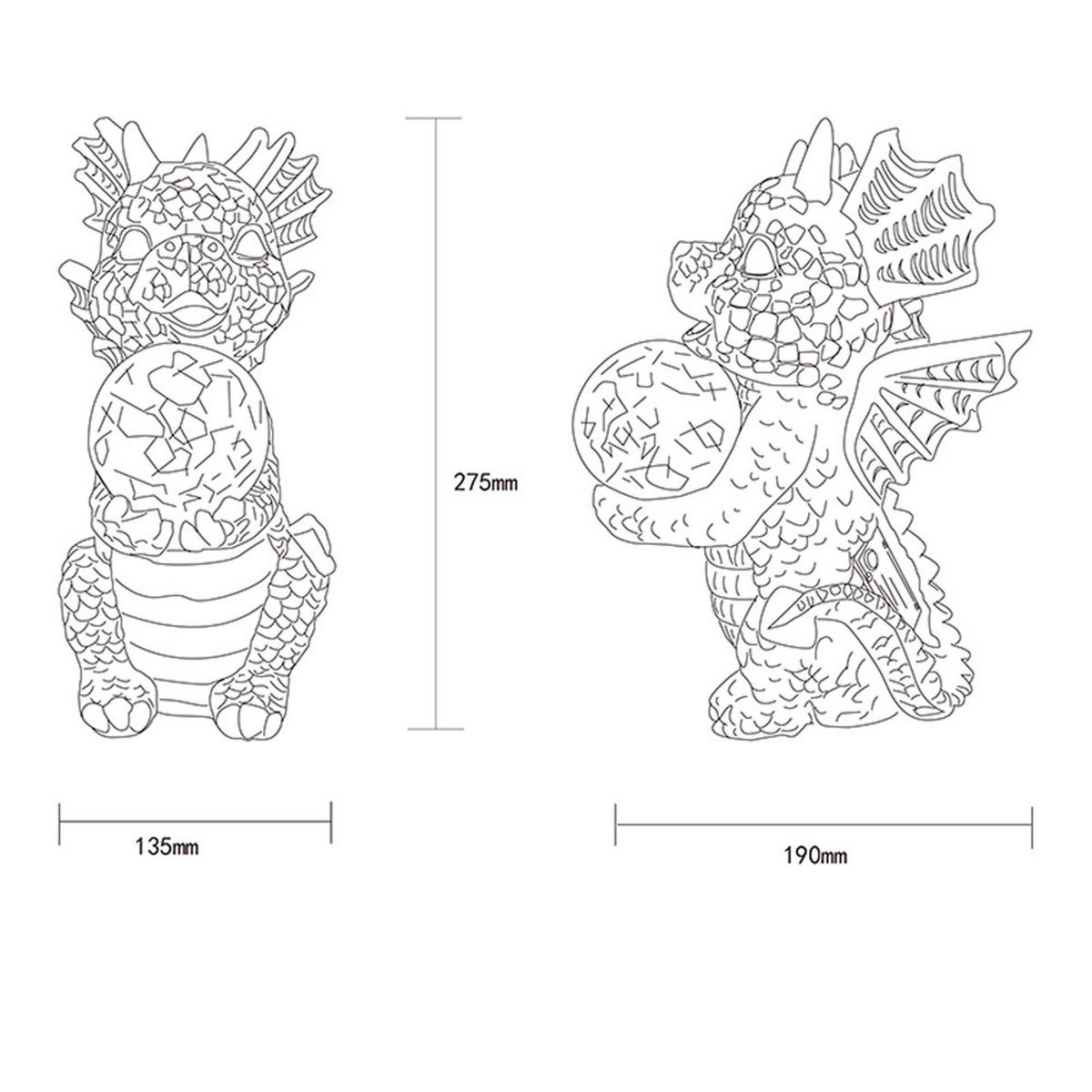 LED AUSSENLEUCHTE Drache Grau - Grau, Glas (19/13.5/27.5cm) - Globo Lighting