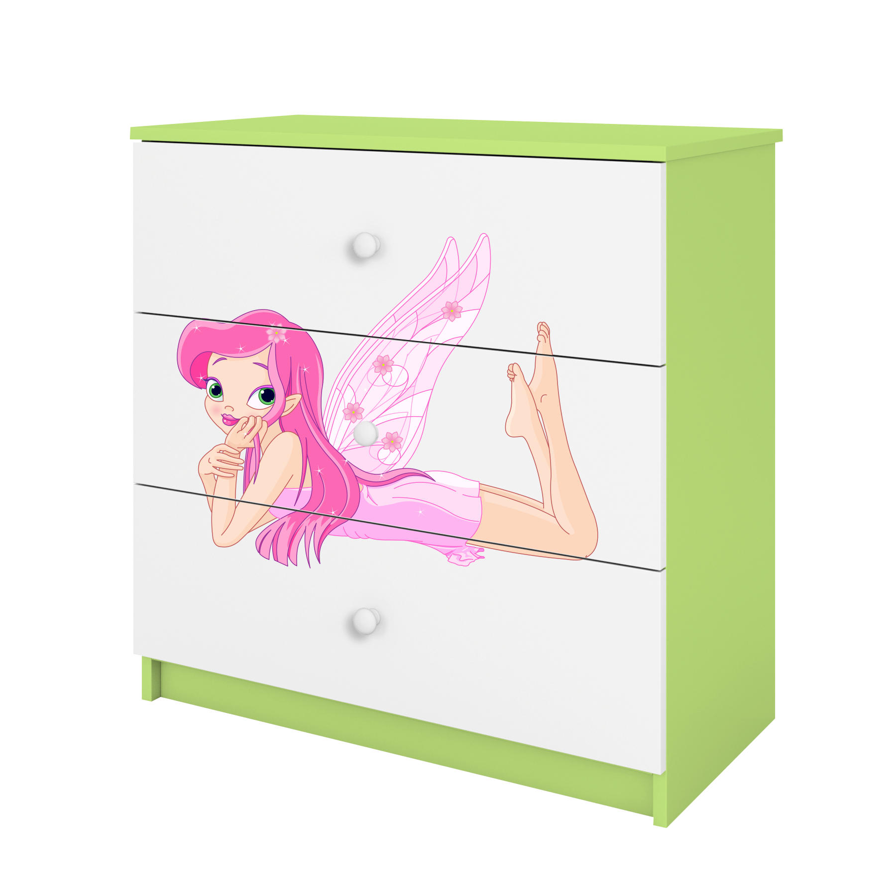 KOMMODE Babydreams Elfe mit Flügeln 81/81/41 - Grün, Holzwerkstoff (81/81/41cm) - RAUMHIRSCH FURNITURE