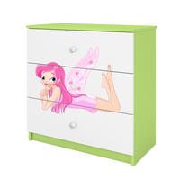 KOMMODE Babydreams Elfe mit Flügeln 81/81/41 - Grün, Holzwerkstoff (81/81/41cm) - RAUMHIRSCH FURNITURE