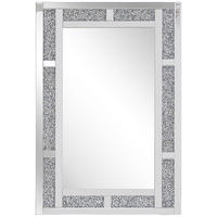 WANDSPIEGEL silber 60/90 cm Glitzer-Effekt Avrille - Silberfarben, Holzwerkstoff (60/90/2cm) - Beliani