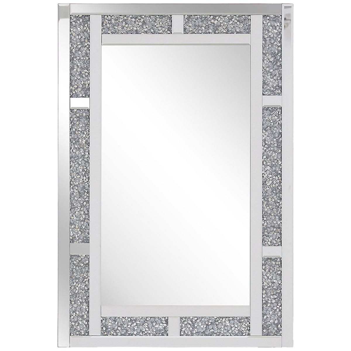 WANDSPIEGEL silber 60/90 cm Glitzer-Effekt Avrille - Silberfarben, Holzwerkstoff (60/90/2cm) - Beliani
